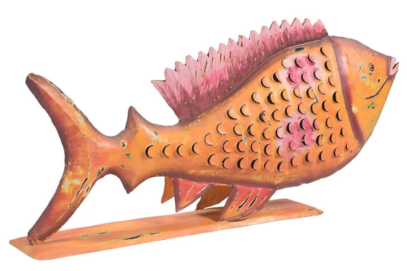 Windlicht Fisch Metall klein
