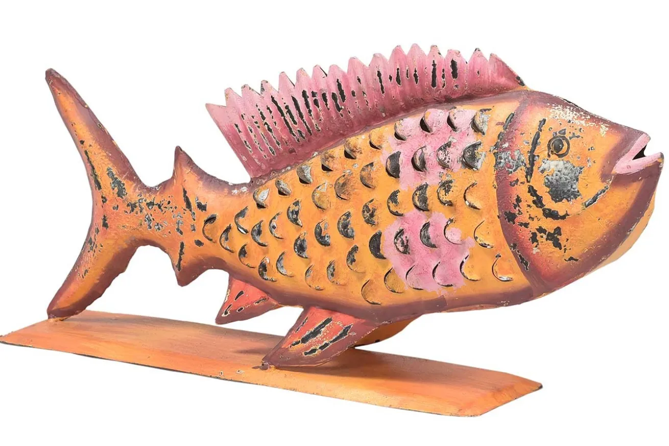 Windlicht Fisch Metall klein