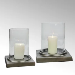 Windlicht Herakles dunkel bronze niedrig