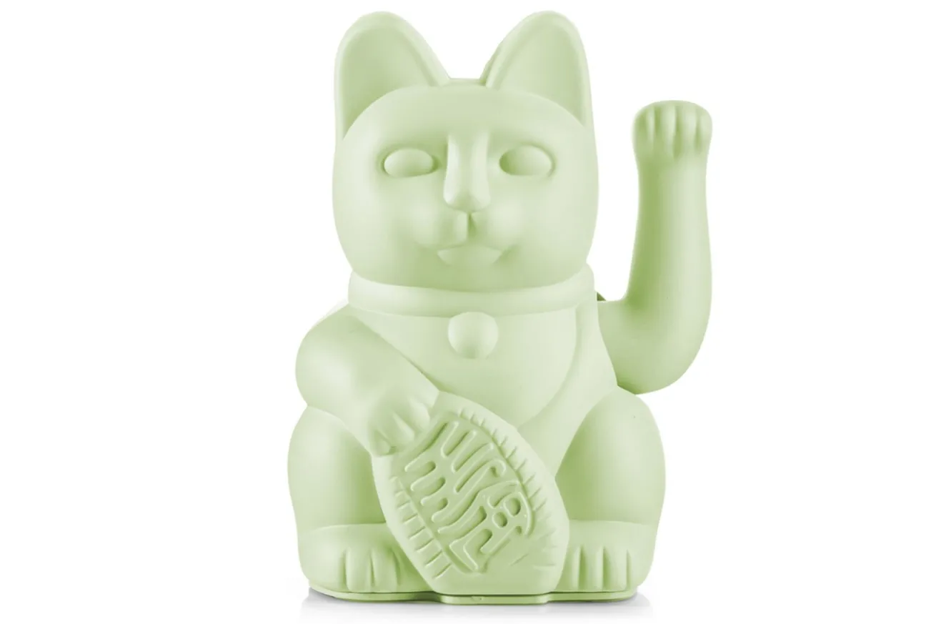 Winkekatze Lucky Cat matt grün